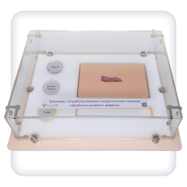 Simulator for practicing basic surgical skills of wound defect treatment