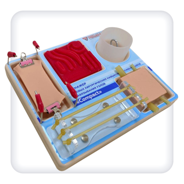 Simulator of basic surgical skills of suturing and tying knots "Compact”